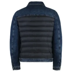 Denimjakke med polstrede nyloninnlegg