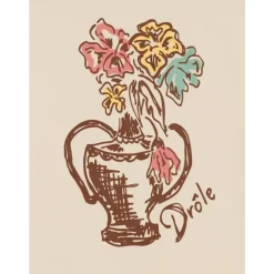 D Hibiscus Brodée T-shirt