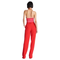 Drapert silke halterneck topp