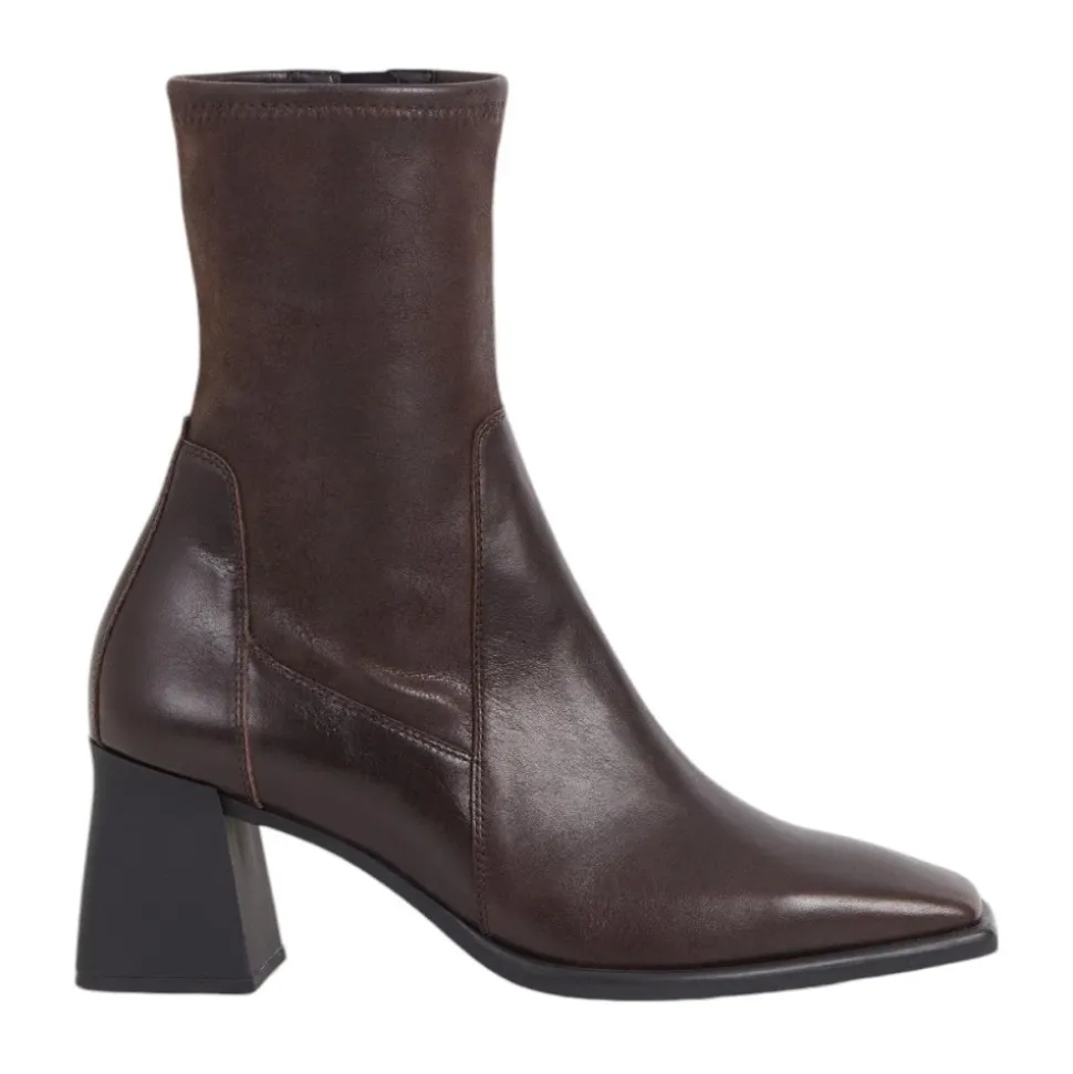 Elegante Sjokolade Skinn Ankelstøvler