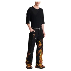 Fire Print Jeans med innlegg