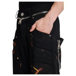 Fire Print Jeans med innlegg