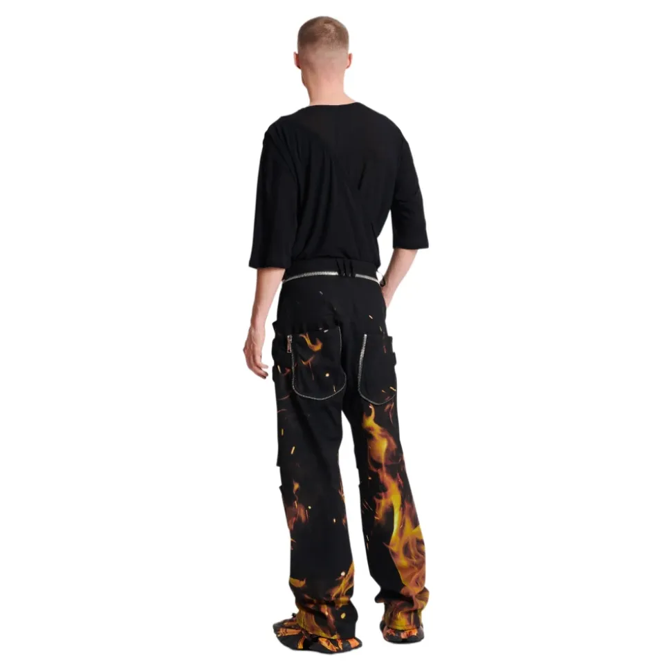 Fire Print Jeans med innlegg