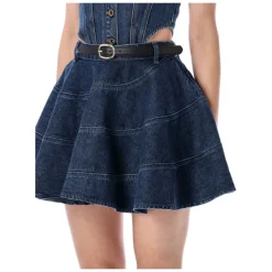 Flared Denim Mini Skirt