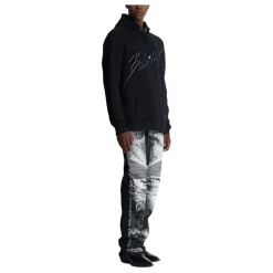 Flocked Letter Hoodie
