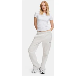 Grå Melange Straight Leg Joggers