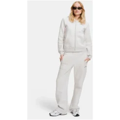 Grå Melange Straight Leg Joggers