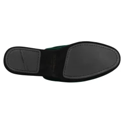 Grønn Velvet Cross Embellished Slippers