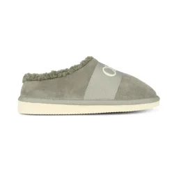 Grå Semskede Mules med Faux Shearling