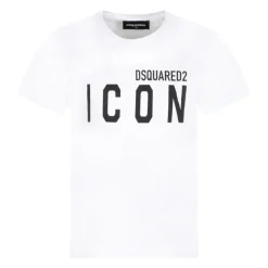 Hvit bomulls-t-skjorte med logo