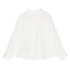 Hvit Chiffon Skjorte med Sløyfe