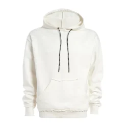 Hvit Hoodie Neo Oversize Rå Sømmer
