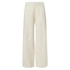 Hvit Malina Aleya Wide Crochet Pants Bukse