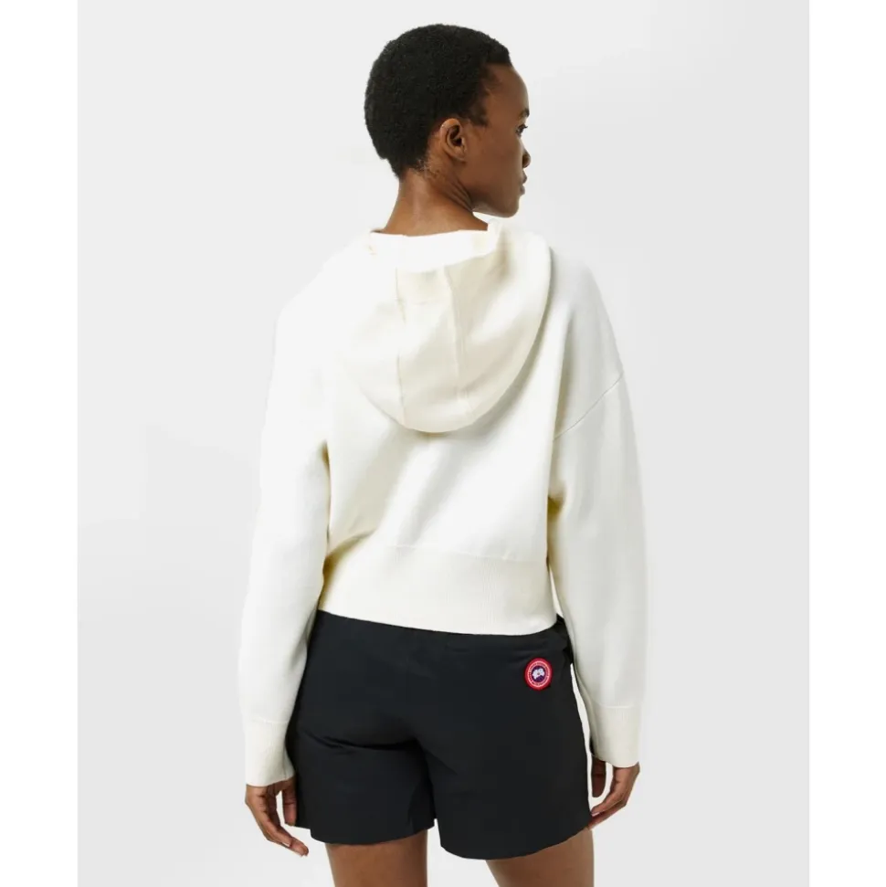 Hvit Ull Hoody Jakke Laget i Italia