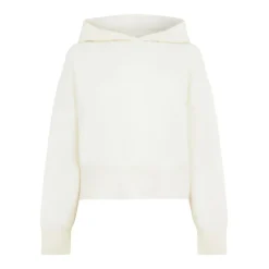 Hvit Ull Hoody Jakke Laget i Italia