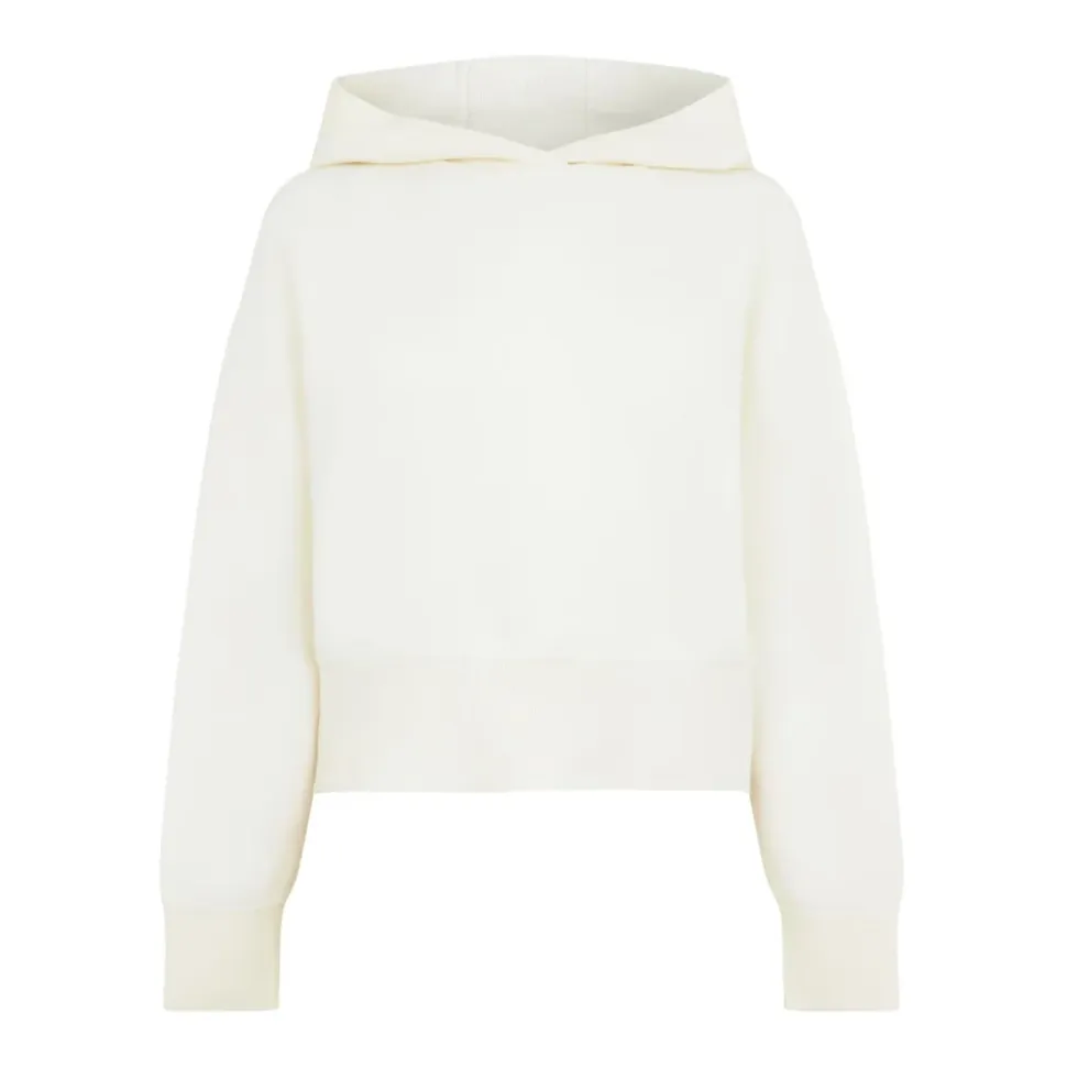 Hvit Ull Hoody Jakke Laget i Italia