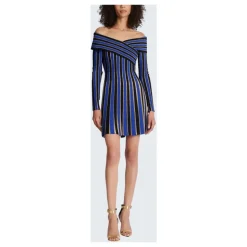 Metallic Striped Knit Dress