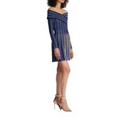 Metallic Striped Knit Dress