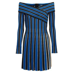 Metallic Striped Knit Dress