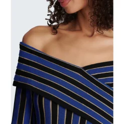Metallic Striped Knit Dress
