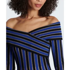Metallic Striped Knit Dress