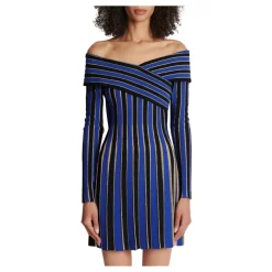 Metallic Striped Knit Dress