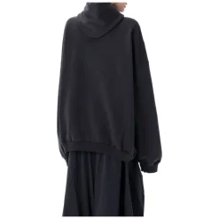 Oversized Vasket Svart Strikkevarer Hettegenser