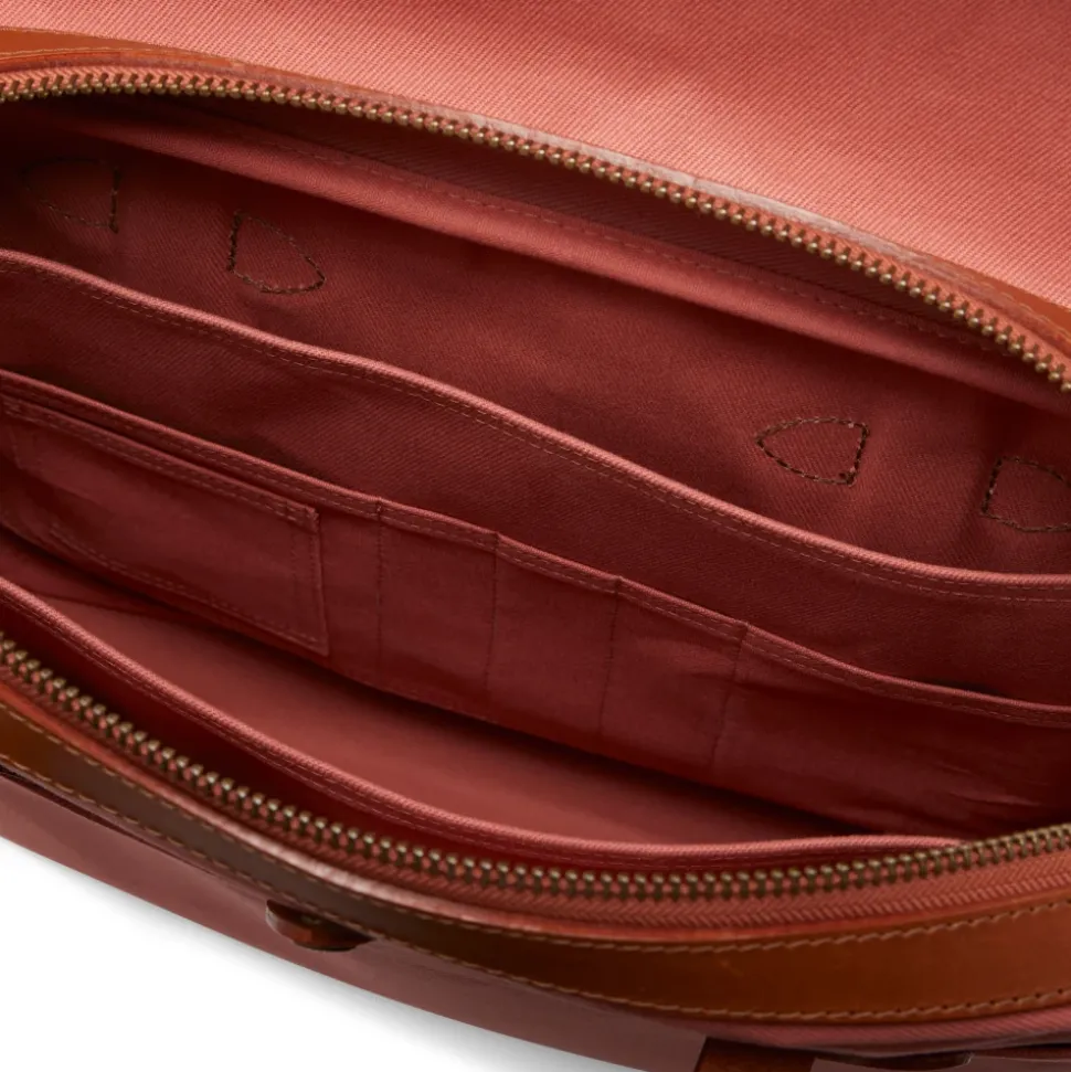 Robust Twill Leather Briefcase