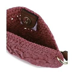 Rund Crossbody-veske i Raffia
