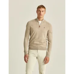 Sand Morris Merino John Zip Genser