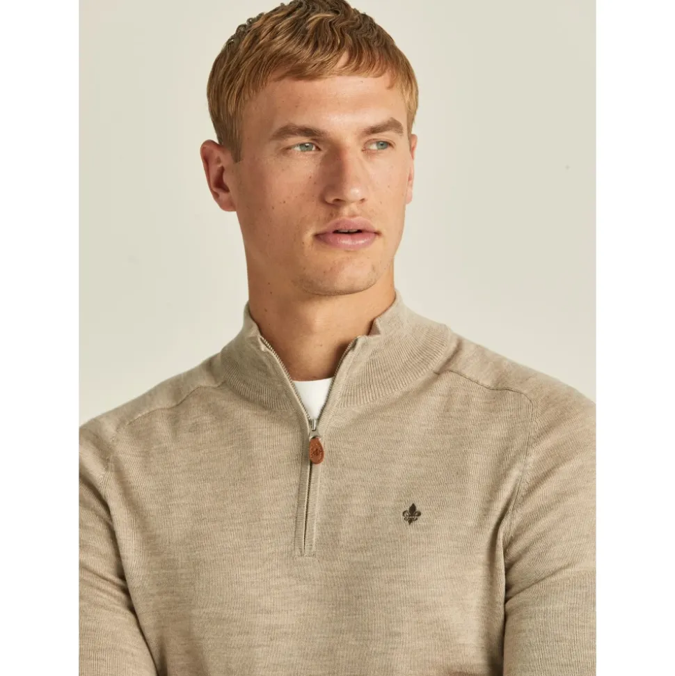 Sand Morris Merino John Zip Genser