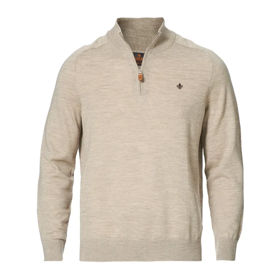 Sand Morris Merino John Zip Genser