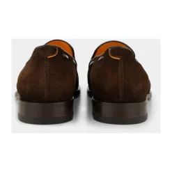 Semsket skinn og lær loafers med dusk