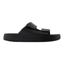 Sorte Lær Sandaler - Slip-On Stil