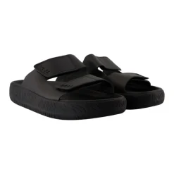 Sorte Lær Sandaler - Slip-On Stil