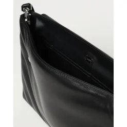 Sort skinnveske-clutch