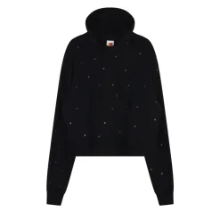 Sort Studded Hoodie Strikket