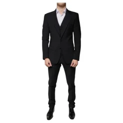Sort ull Slim Fit 3-delt dress