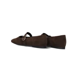 Stilige brune semskede ballerinasko