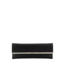 Stilig Svart Skinn Crossbody Clutch
