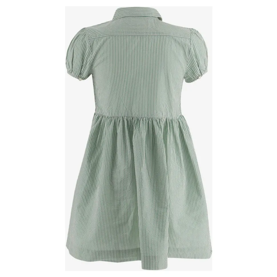 Striped Cotton Dress with Smocked Body