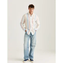 Striper Morris Happy Linen Stripe Shirt Skjorte