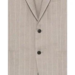 Stripet dress i lin/ull
