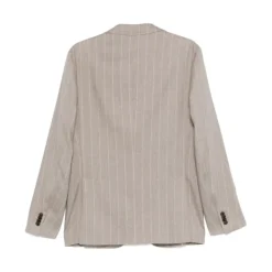 Stripet dress i lin/ull