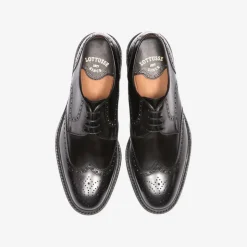Svarte Brogue Skinn Sko