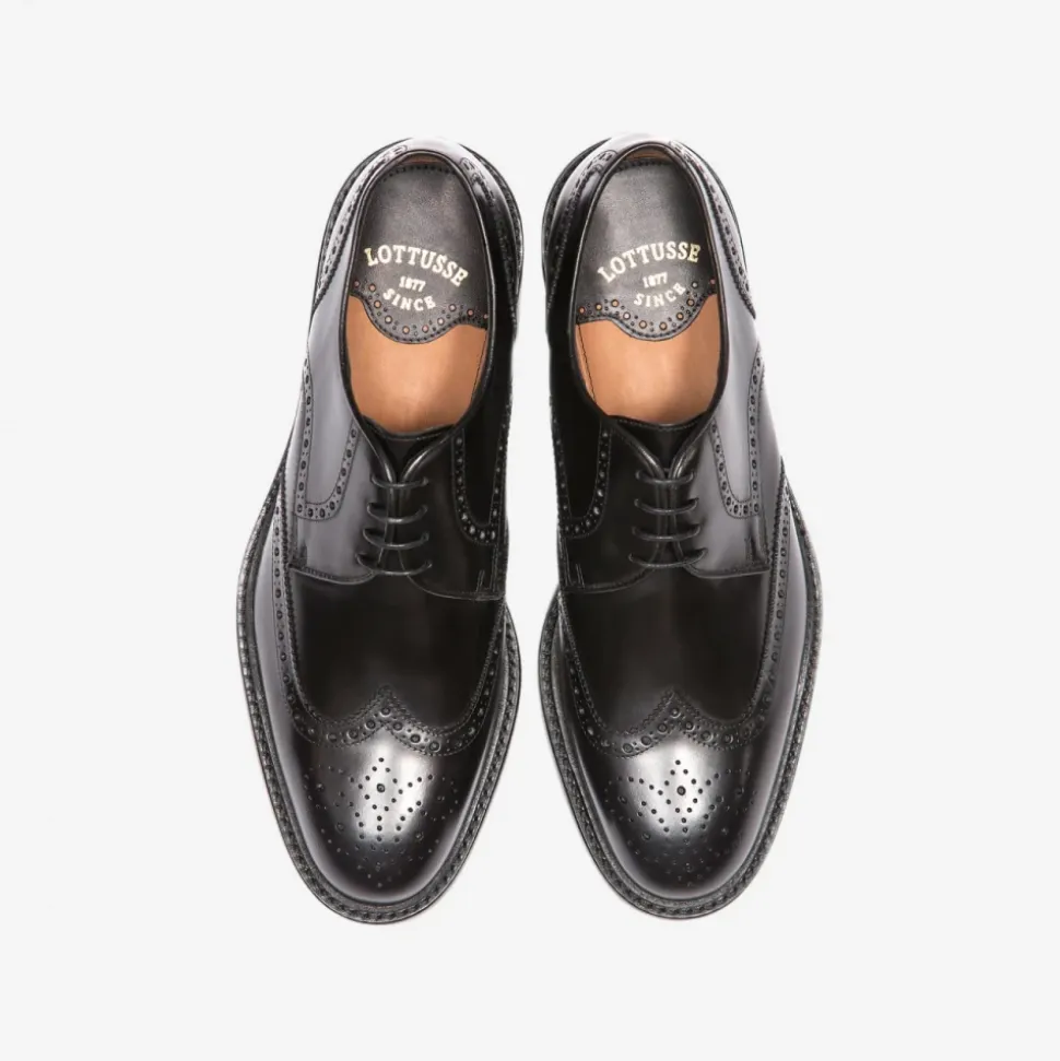 Svarte Brogue Skinn Sko