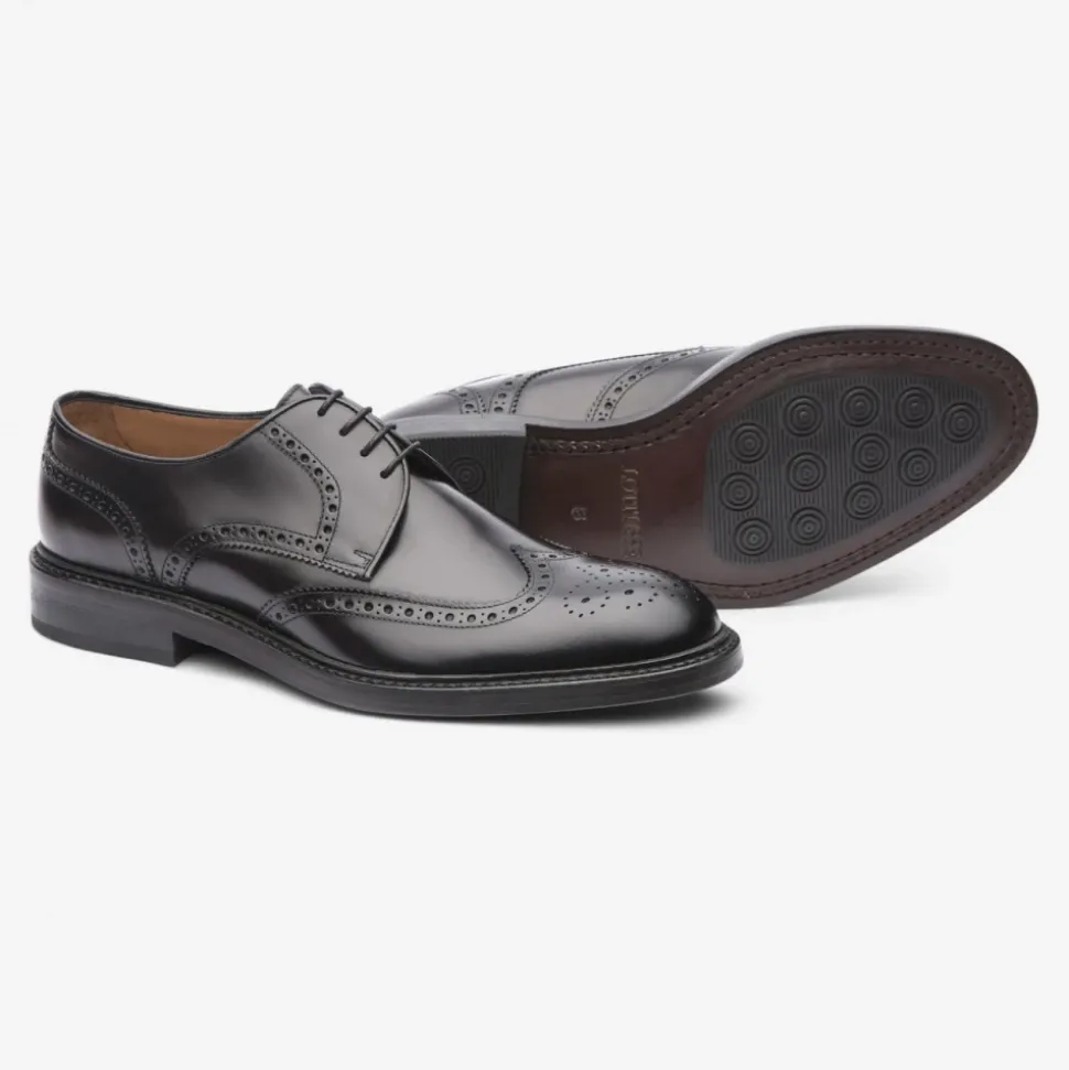 Svarte Brogue Skinn Sko
