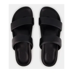 Svarte skinn sandaler
