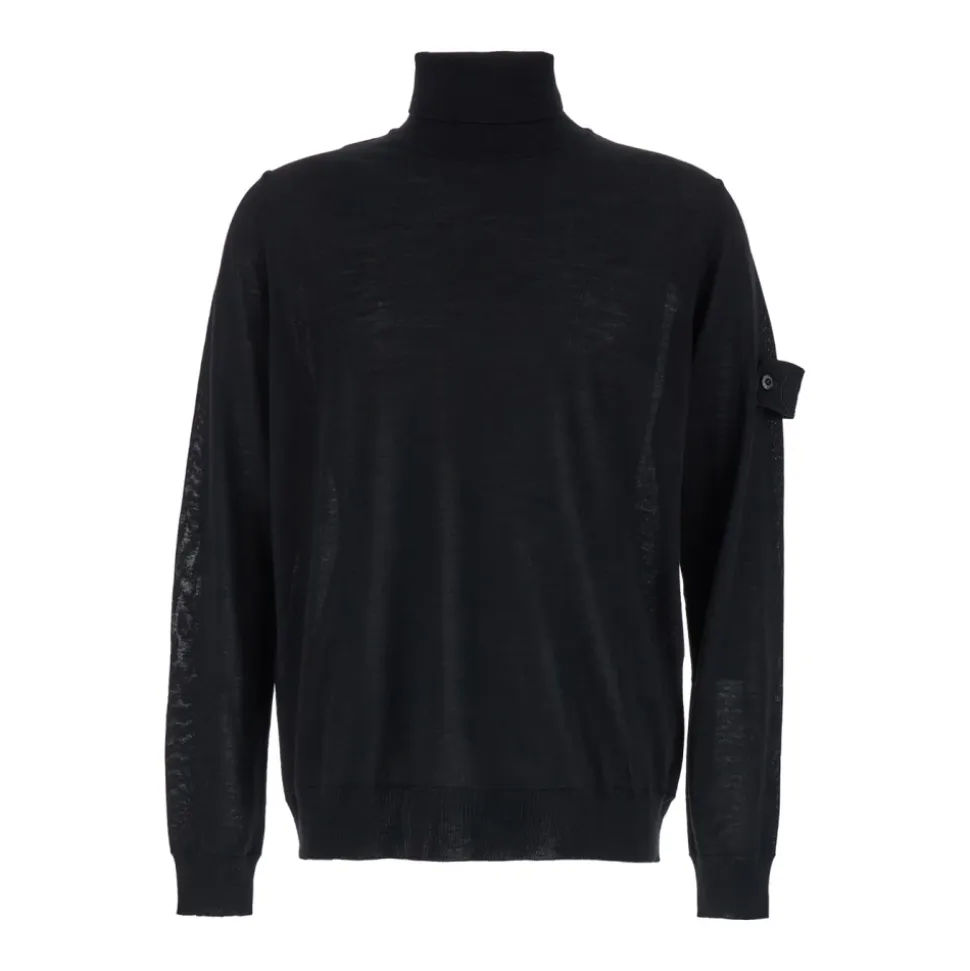 Svart Merinos Girocollo Sweaters