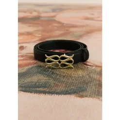 Svart Monogram Lærbelte